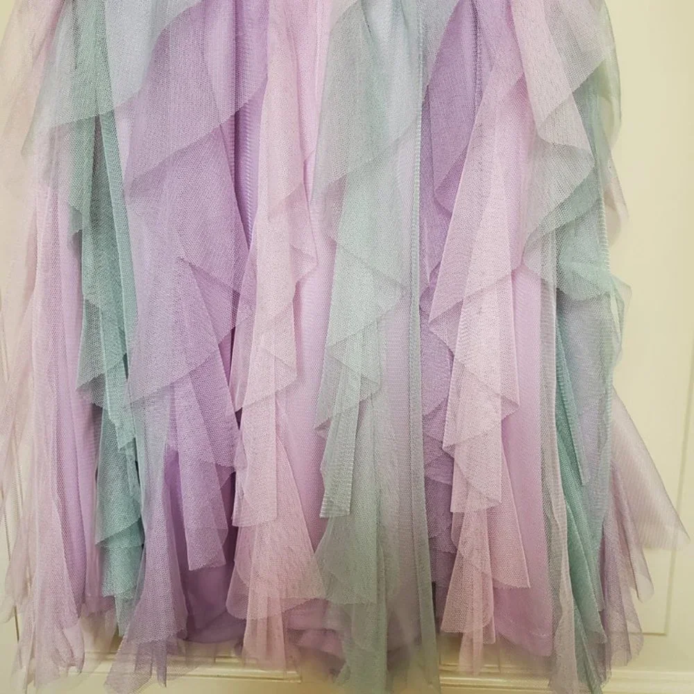 love, jayne 12 dress Sequins, Ruffles Rhinestone Multicolor New w/o Tag - Picture 3 of 6